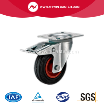 4'' Plate Swivel Rubber PP core With brake Caster